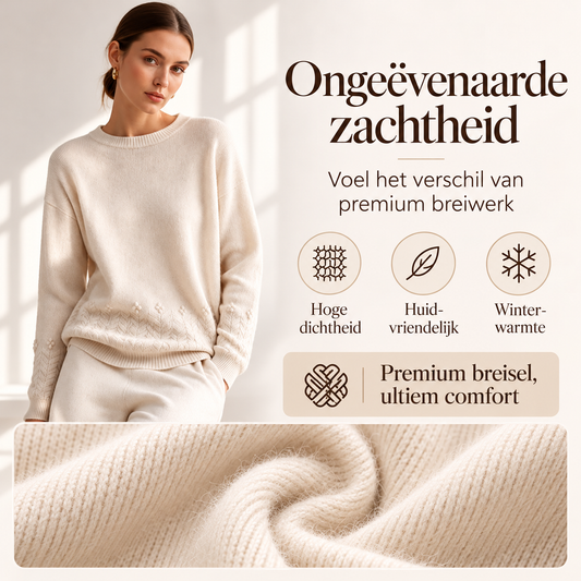 Zachte Gebreide Trui met Bloemdetail