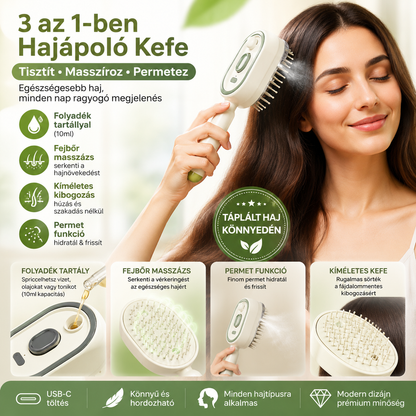 💆 Permetező és masszírozó elektromos fésű – 2 az 1-ben, haj- & fejbőrápolás – Utánvét ⚡✨