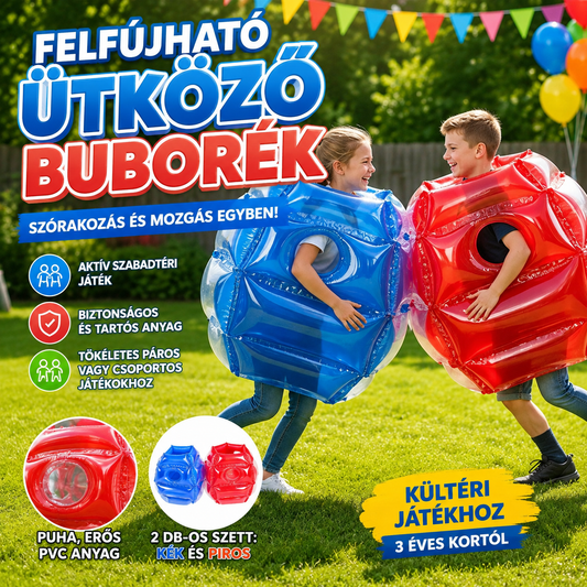 🤼☁️ Gyermek felfújható ütközésvédő buborékruha 🛡️😌