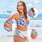 🌼👙 Női divatos, szexi, nyomtatott fürdőruha 3 darabos szett