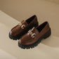 Lakleren Loafers met Chunky Zool en Goudkleurig Detail