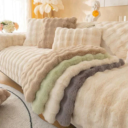 🛋️☁️Pousbo®  Vastag nyúl plüss kanapé huzat❄️