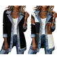 Gebreid Blazerjack met Denim Details