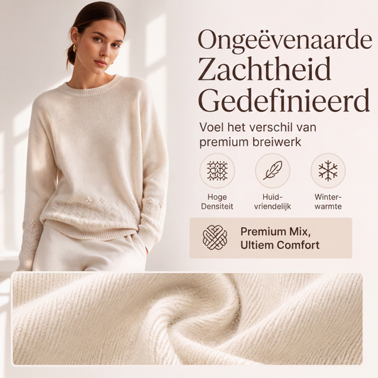 Zachte Gebreide Trui met Bloemdetail
