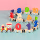 🔥🎁 Számok és betűk mágneses vonat puzzle fa játék autó