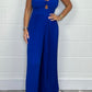 Pure color tube top jumpsuit