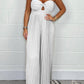 Pure color tube top jumpsuit