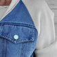 🔥Nieuwe mode creatieve denim splicing jas voor dames