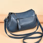 Vintage Lederlook Schoudertas met Ritssluiting en Verstelbare Schouderriem
