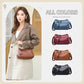 Vintage Lederlook Schoudertas met Ritssluiting en Verstelbare Schouderriem