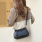 Vintage Lederlook Schoudertas met Ritssluiting en Verstelbare Schouderriem