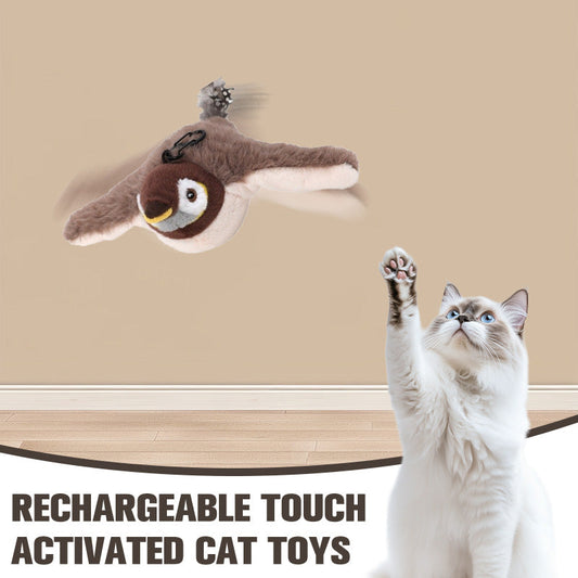 😻Tölthető érintéssel aktiválható macskajátékok valósághű hanghatásokkal🐦