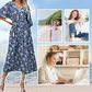 【S-XL】🌸Elegáns női virágmintás V-nyakú hosszú ruha