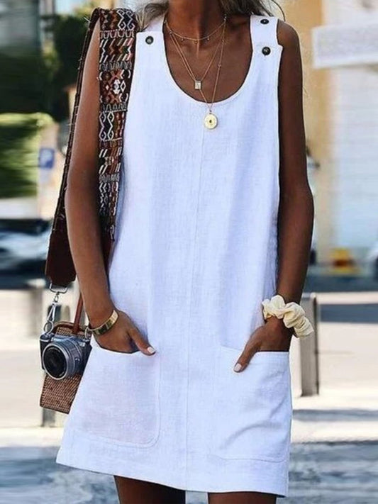 Nők Egyszínű Pántos Ruhák