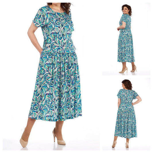 【S-4XL】🏖️Nyári mintás sifon ruha