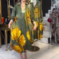 【S-3XL】👗Divatos gradiens nyomtatott laza ruha
