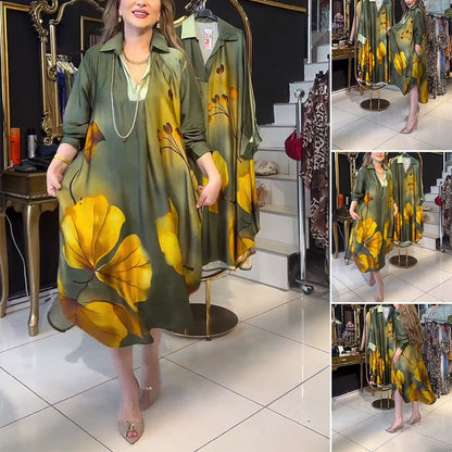 【S-3XL】👗Divatos gradiens nyomtatott laza ruha