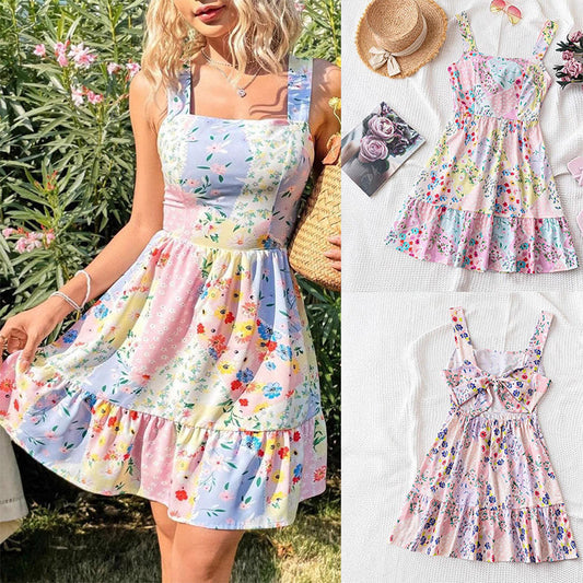 🌸 A romantika virágzik! Virágmintás ujjatlan miniszoknya a nyári eleganciáért 👗