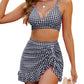 👙Magas derekú Gingham Bikini szett