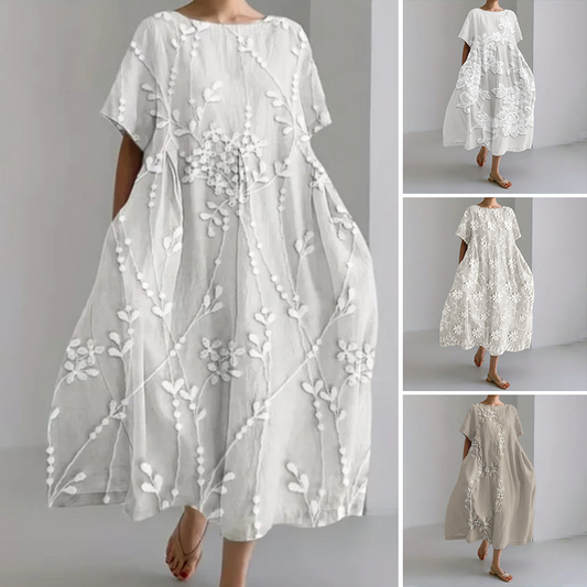 ✨100% lenvászon kényelmes maxi ruha