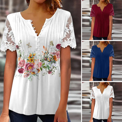 💖Női puha alkalmi csipke ujjú felső