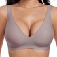 🥰 Mélyen dekoltált, V alakú, push-up, merevítő nélküli, varrás nélküli zselés melltartó👙🔥