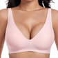 🥰 Mélyen dekoltált, V alakú, push-up, merevítő nélküli, varrás nélküli zselés melltartó👙🔥