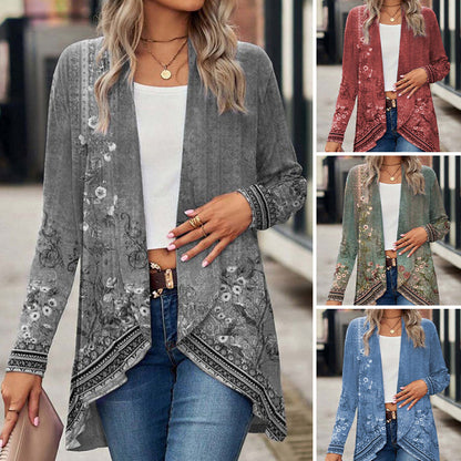 🔥 [S-2XL] 🌺👚 Virágmintás hosszú ujjú kabát