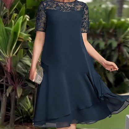 💖 [S-3XL] 👗Női Réteges Háló A-vonalú Midi Ruha