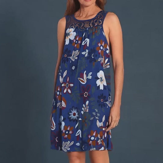 【S-4XL】🌸Divatos női ujjatlan ruha nyomtatott mintával