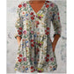 Női alkalmi V-nyakú nyomtatott ruha