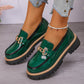 Lakleren Loafers met Chunky Zool en Goudkleurig Detail