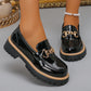 Lakleren Loafers met Chunky Zool en Goudkleurig Detail
