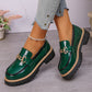 Lakleren Loafers met Chunky Zool en Goudkleurig Detail