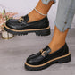 Lakleren Loafers met Chunky Zool en Goudkleurig Detail