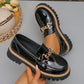Lakleren Loafers met Chunky Zool en Goudkleurig Detail