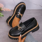Lakleren Loafers met Chunky Zool en Goudkleurig Detail