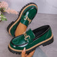 Lakleren Loafers met Chunky Zool en Goudkleurig Detail