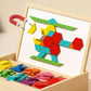 🧠Mágneses mintákkal ellátott fa puzzle készlet 🧩