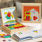 🧠Mágneses mintákkal ellátott fa puzzle készlet 🧩
