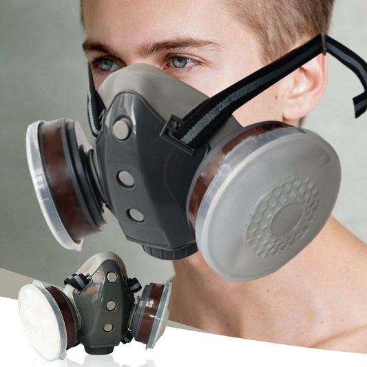 🥽Aktívszén-gázálarc kettős védelemmel – kettős szűrőpatronok