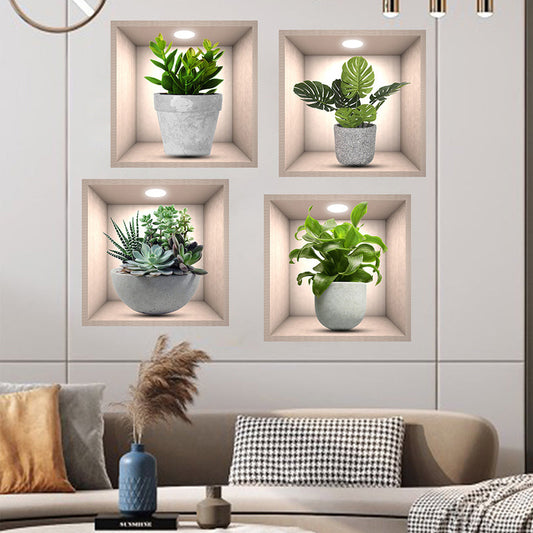 Cserepes dekoratív festmény falmatricák