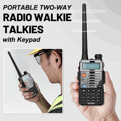 Hordozható kétirányú rádió walkie-talkie billentyűzettel