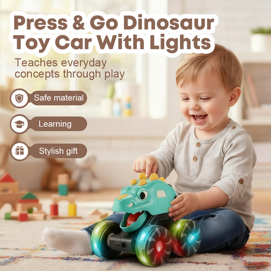 🦕Nyomd meg és menj dinoszaurusz játékautó lámpákkal