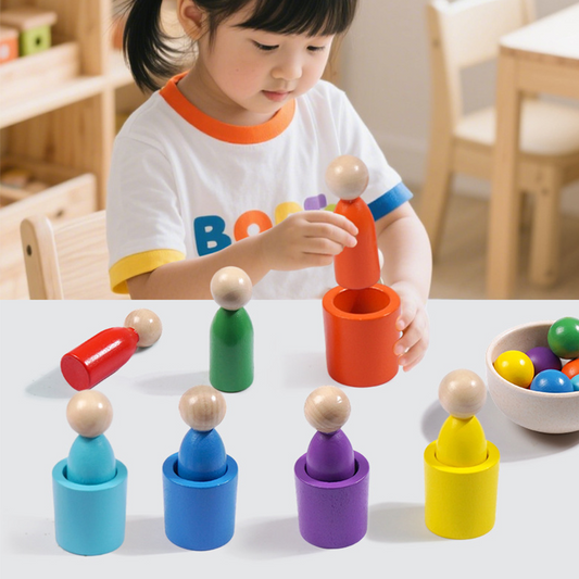 🌈Szivárványgolyók poharakban Montessori játékok kisgyermekeknek