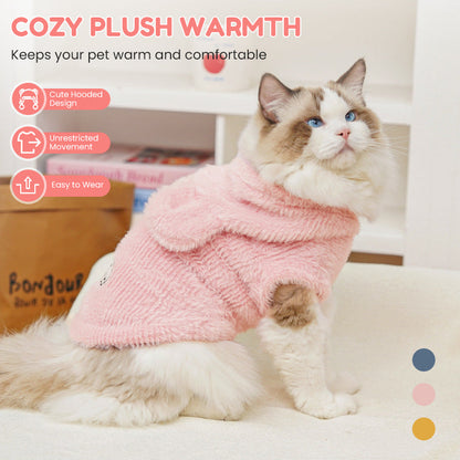 🐱🐶Pet Plush kapucnis mellény őszre és télre