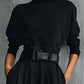 Elegante tweedelige set met coltrui en wijde broek