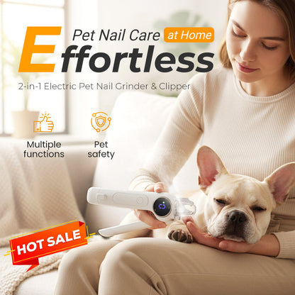 2 az 1-ben elektromos kisállat körömcsiszoló és vágó LED lámpákkal