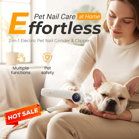 2 az 1-ben elektromos kisállat körömcsiszoló és vágó LED lámpákkal