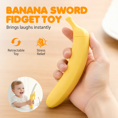 🍌Vicces visszahúzható banánkard fidget játék